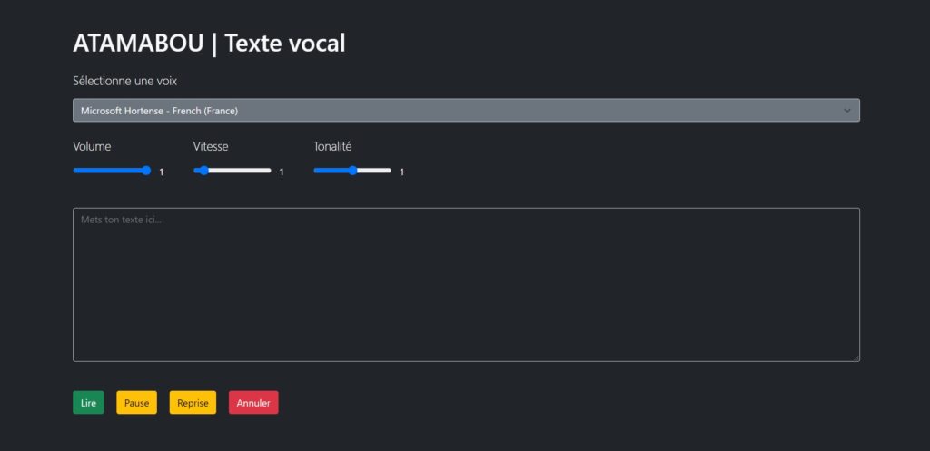 Projet : Texte vocal à implémenter dans les dispositifs de formation